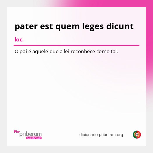 Significado de pater est quem leges dicunt